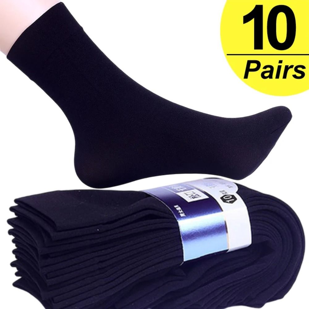 Silk Sock Bamboo - 10 Paar Modische Atmungsaktive Herren-Eisseidensocken Weiche