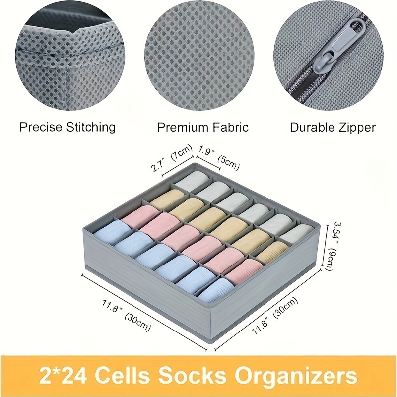 2 Stück 24-Fächer Stoff-Organi – Sock Organizer Tray Bewertung und Preis